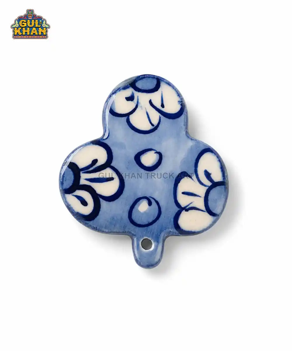Multani Blue Pottery Floral Leaf Ceramic Magnet