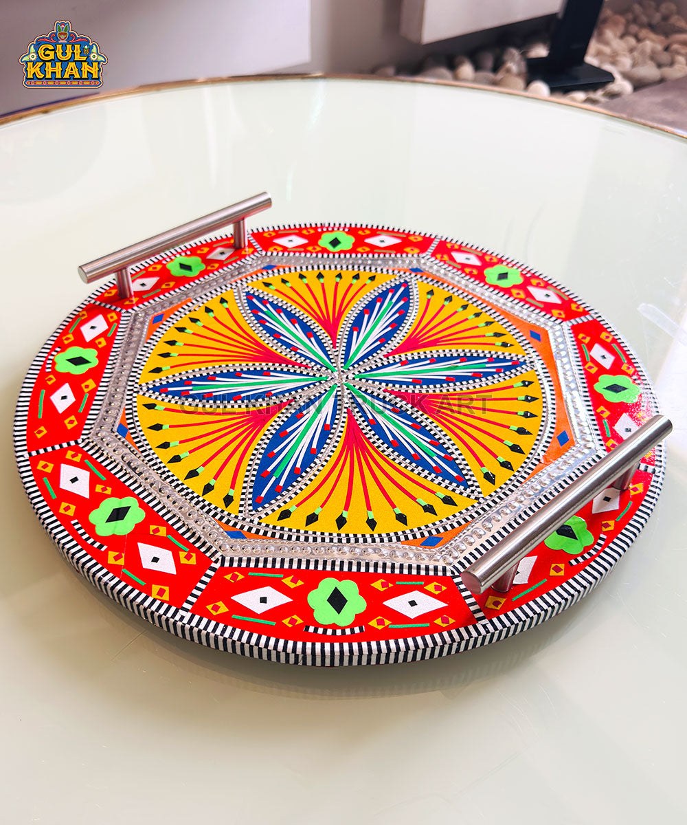 Yellow & Orange Truck Art Serving Tray