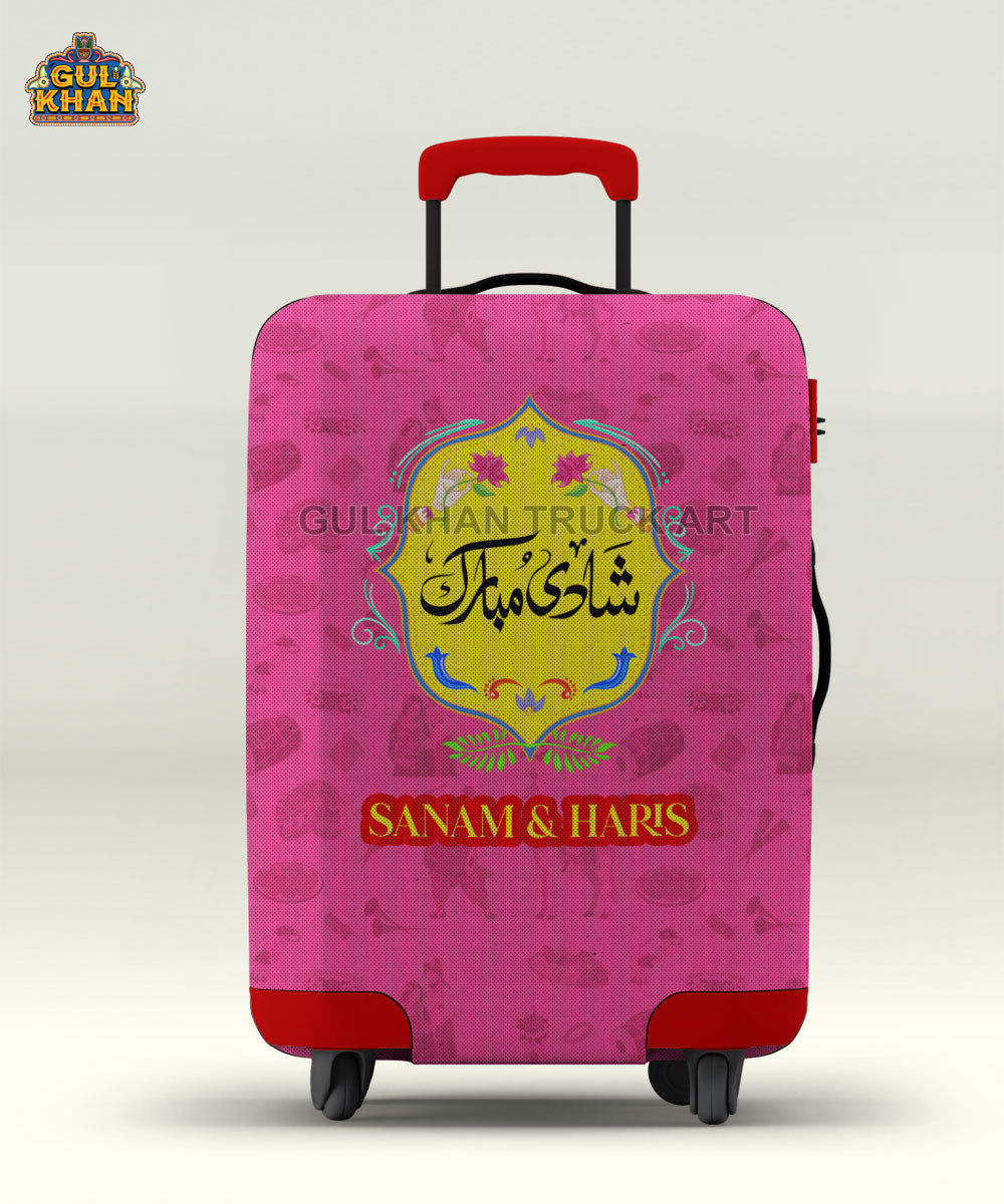 Just Married Art Trolley Bag Cover ( Customizable )