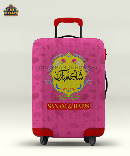 Just Married Art Trolley Bag Cover ( Customizable )