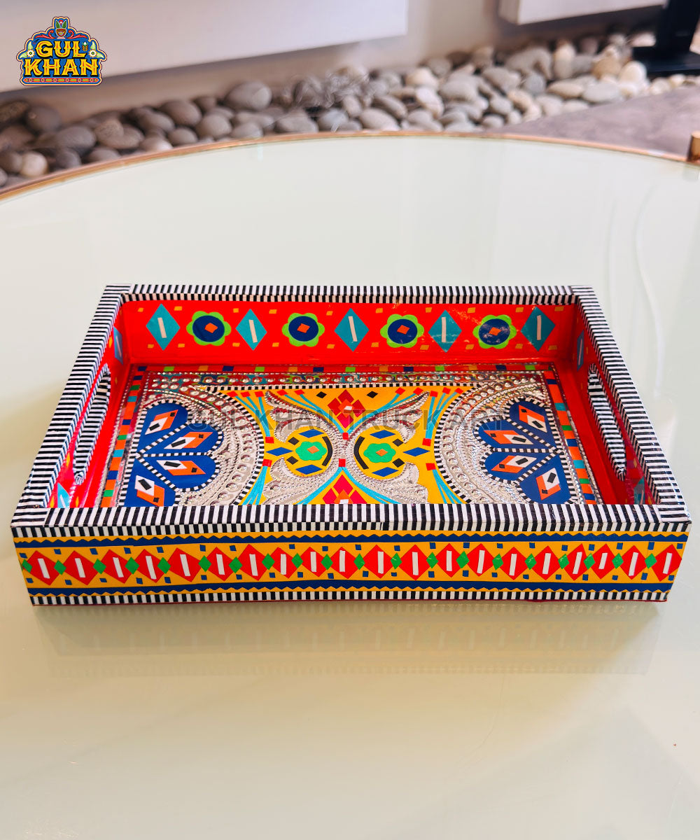 Red Multicolor Truck Art Mini Tray