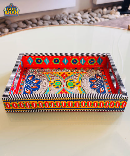 Red Multicolor Truck Art Mini Tray