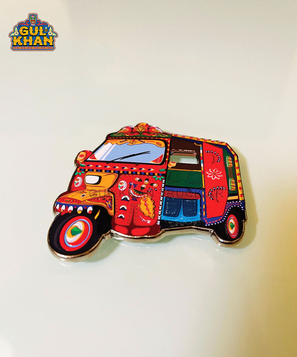 Rickshaw Metal Diecast Truck Art Fridge Magnet