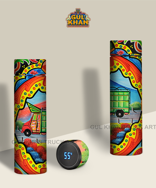 Printed Travel Bottle 000032 - Gul Khan Truck Art