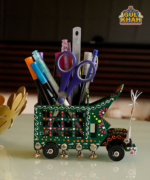 Cone Art Green Stationery Truck Design