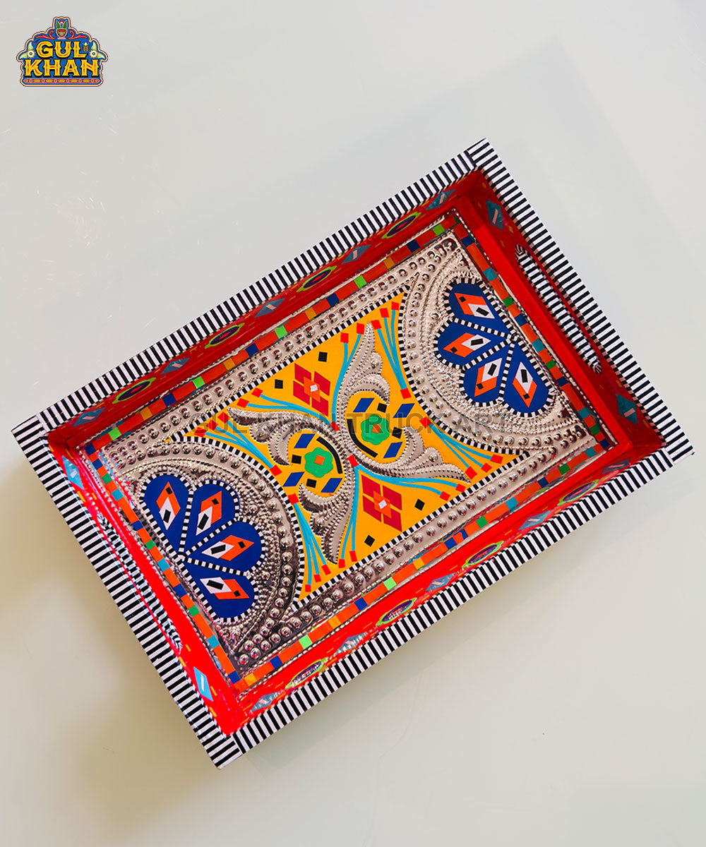 Red Multicolor Truck Art Mini Tray