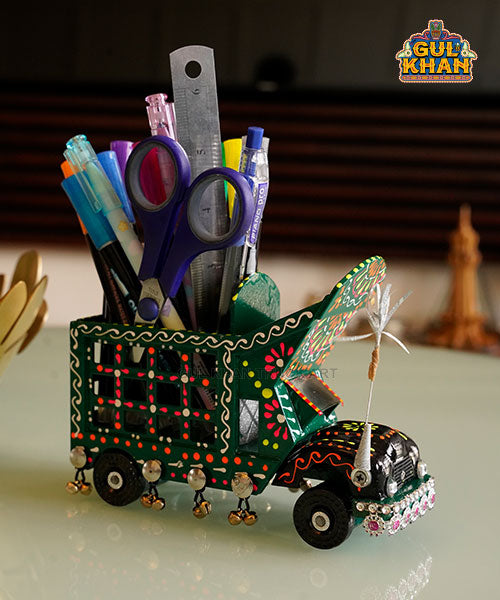 Cone Art Green Stationery Truck Design