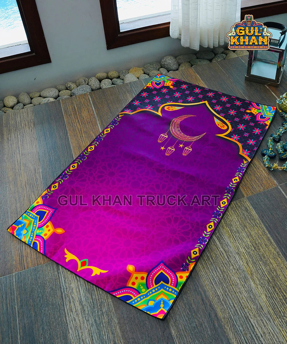 Purple Crescent Pocket Janamaz/Prayer Rug