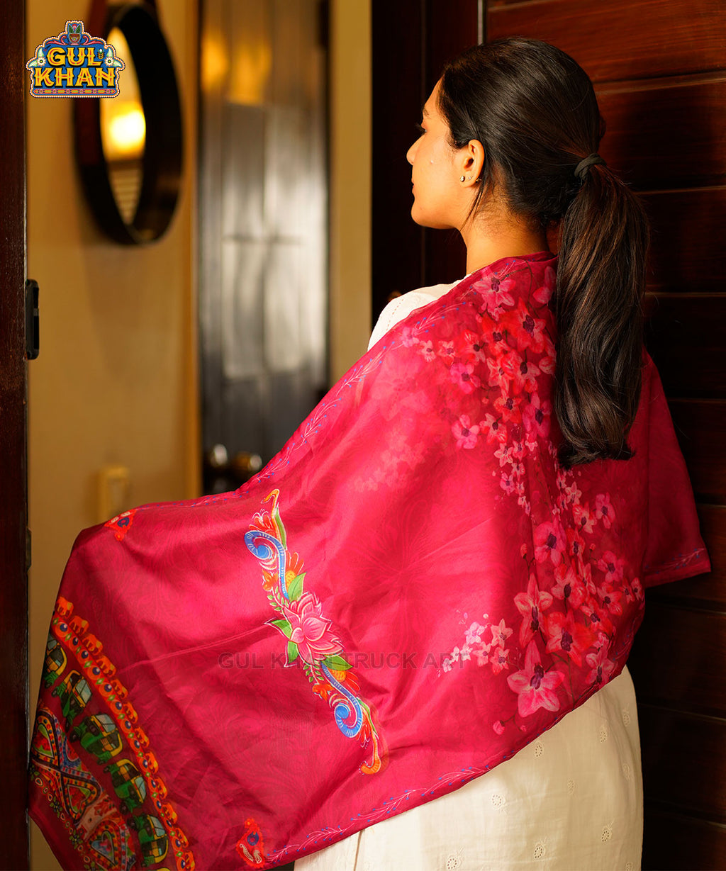 Rickshaw Art Pattern Stole - Gul Khan Truck Art