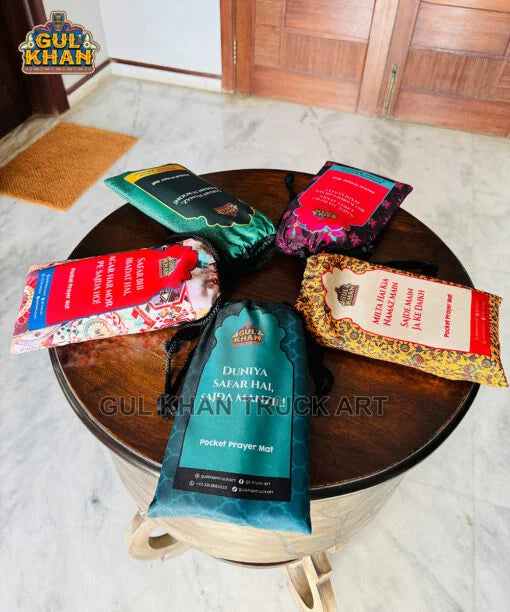 Pink & Yellow Floral Pocket Janamaz/Prayer Rug