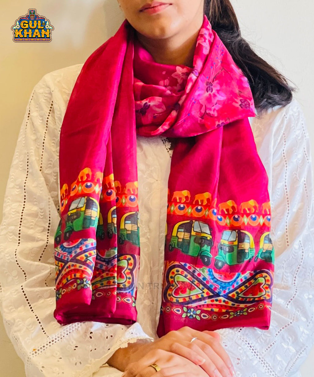 Rickshaw Art Pattern Stole - Gul Khan Truck Art