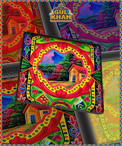 Red House & Tree Printed Coasdter Design