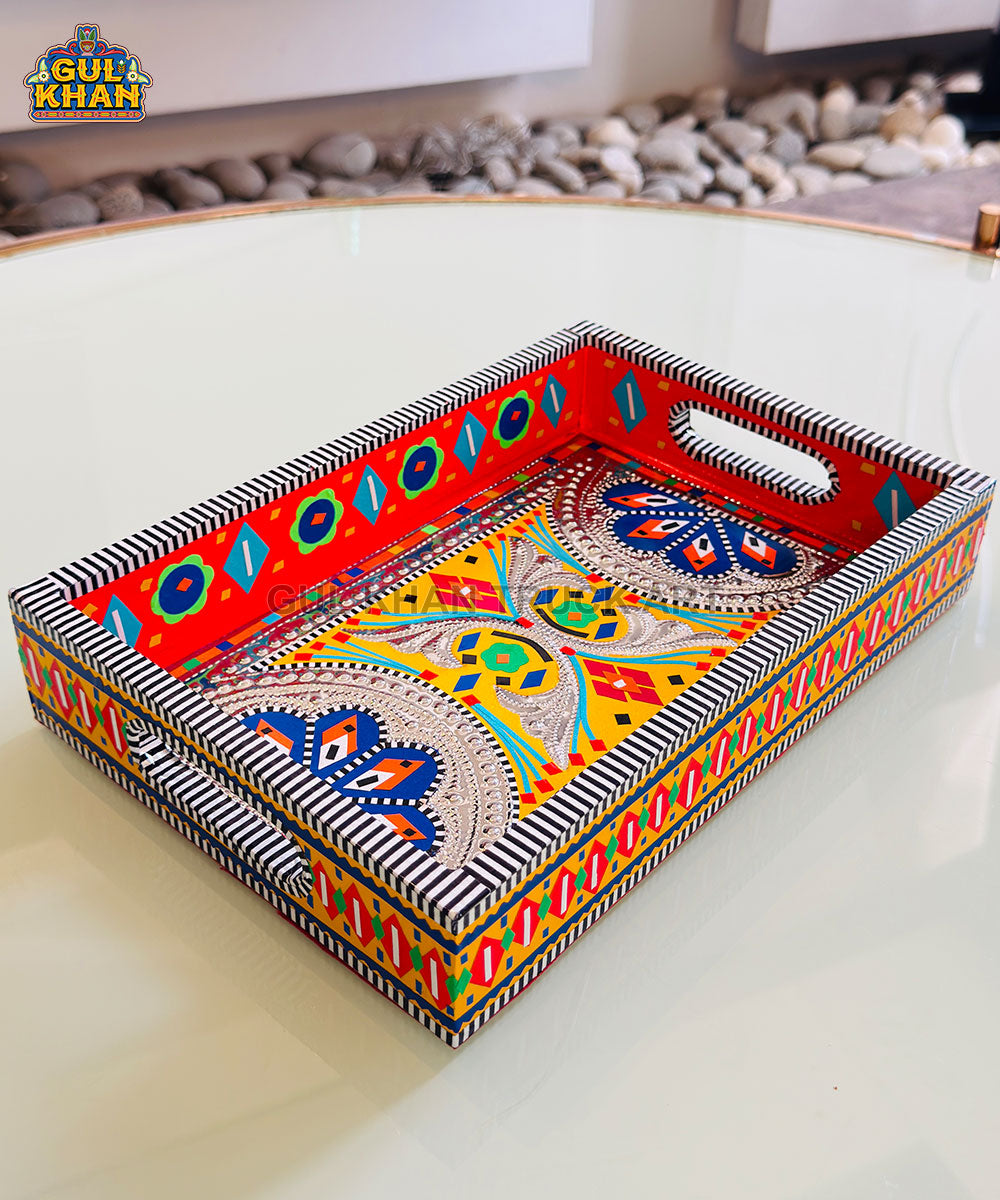 Red Multicolor Truck Art Mini Tray