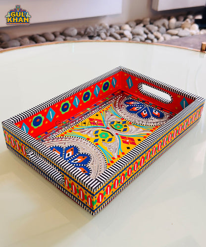 Red Multicolor Truck Art Mini Tray