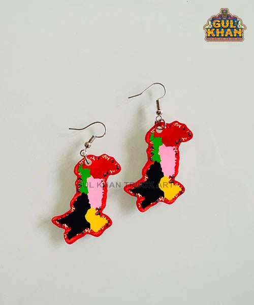 Pakistan Colour Map Ear Rings