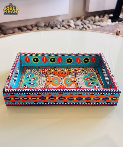 Blue Orange Truck Art Mini Tray