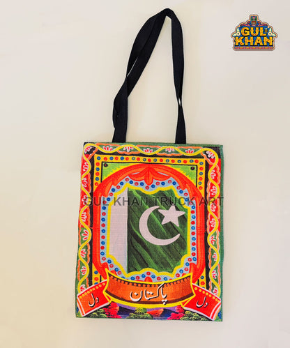 Pakistan Flag Truck Art Tote Bag - Gul Khan Truck Art
