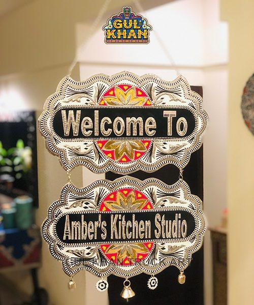 Black & Silver Truck Art Wall Hanging - Gul Khan Truck Art