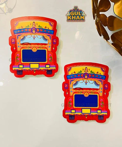 Red Truck Acrylic Fridge Magnet - Gul Khan Truck Art