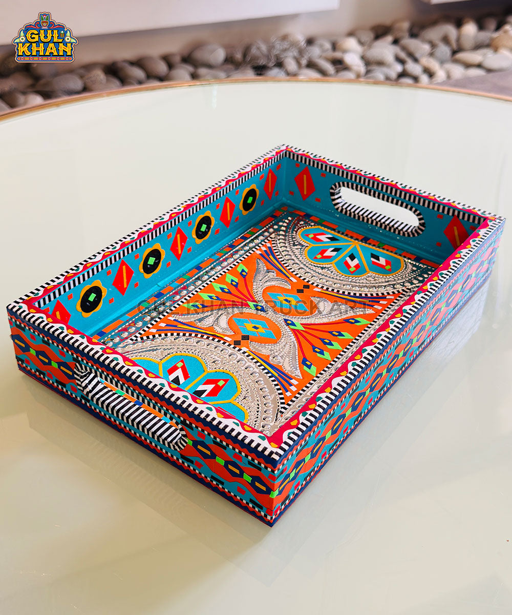 Blue Orange Truck Art Mini Tray