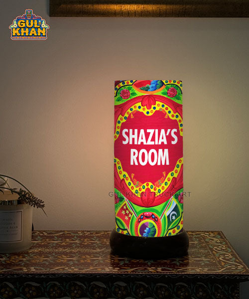 Red & Green Motif Printed Acrylic Lamp (Customisable)