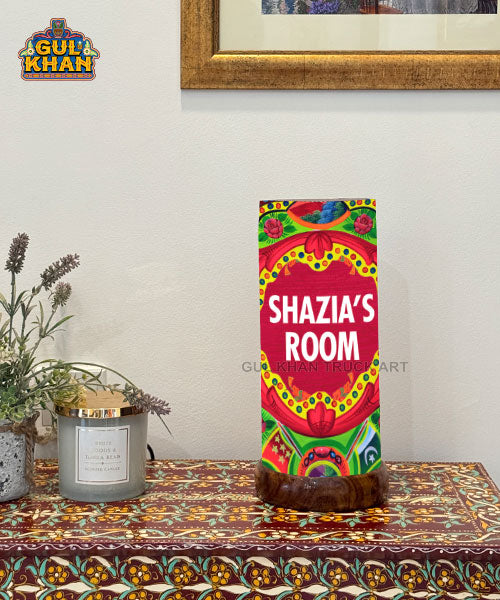 Red & Green Motif Printed Acrylic Lamp (Customisable) - Gul Khan Truck Art