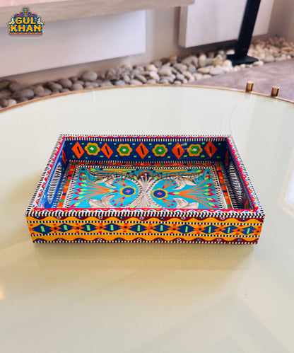 Blue Floral Truck Art Serving Tray