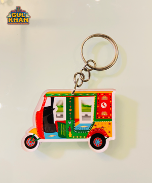 Red & Green Premium Acrylic Key Chain (Dual side print) - Gul Khan Truck Art