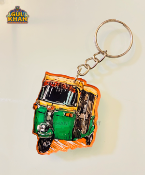Green Rickshaw Premium Acrylic Key Chain (Dual side print)