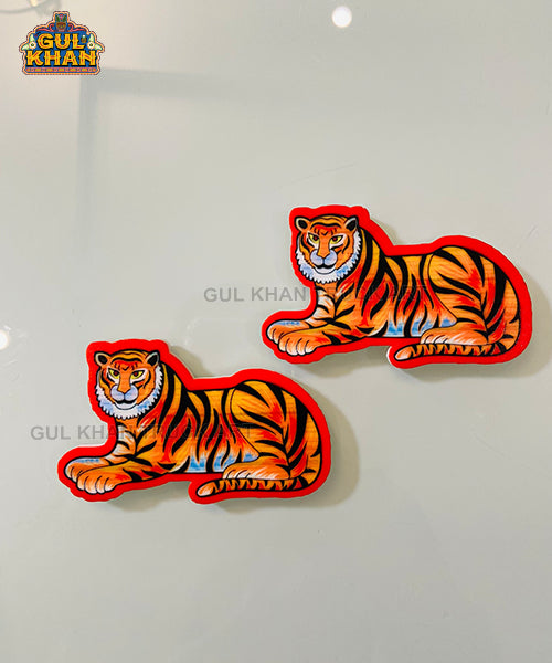 Tiger Acrylic Fridge Magnet - Gul Khan Truck Art