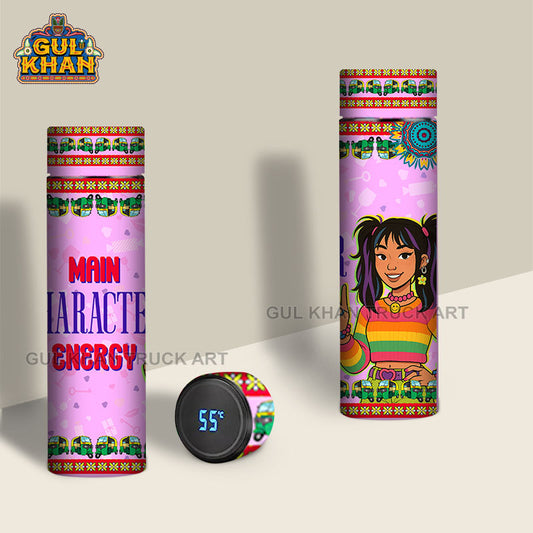 Main Character Energy Printed Travel Bottle Customized - Gul Khan Truck Art