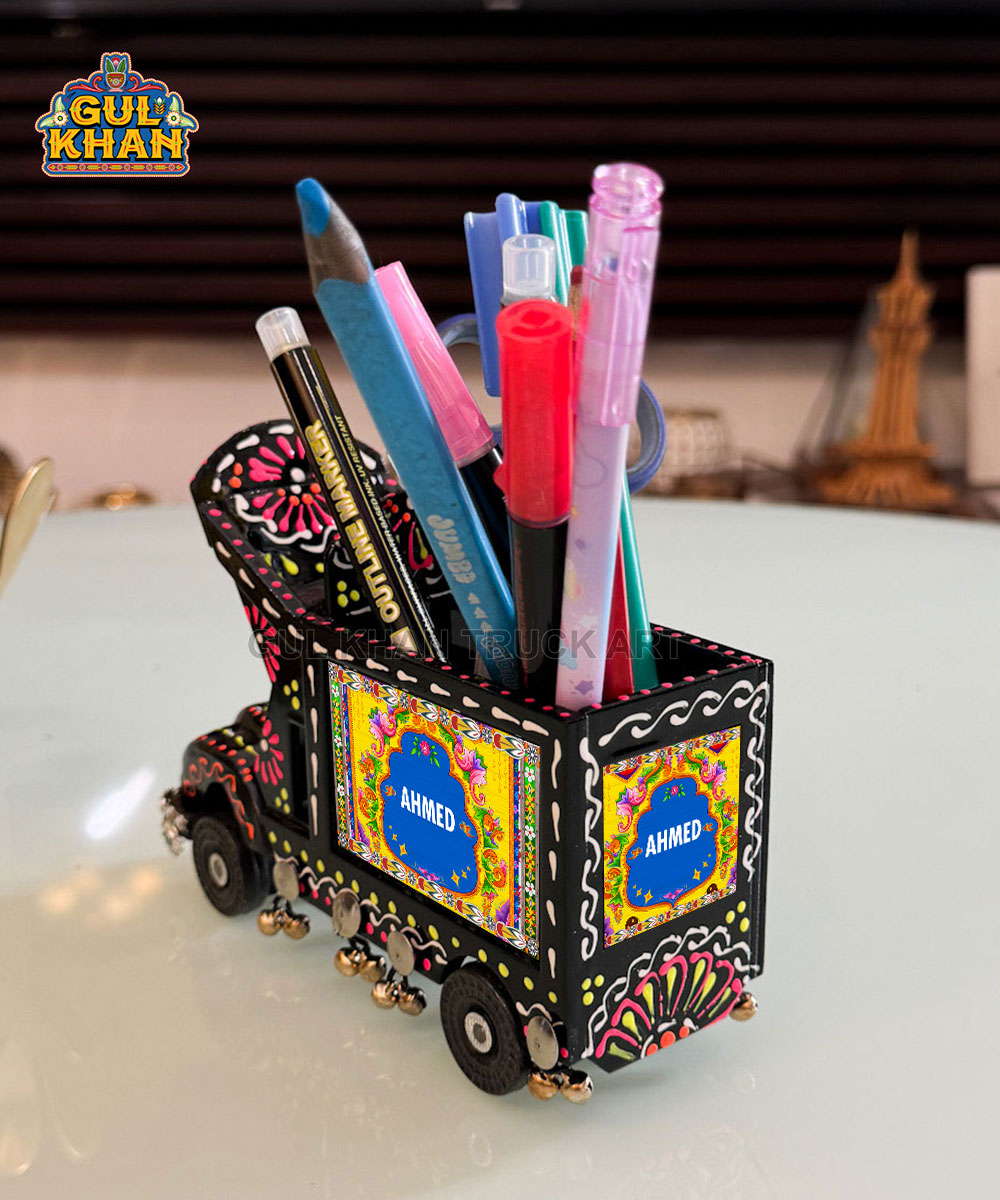 Cone Art Black Stationery Truck Design (Customizable) - Gul Khan Truck Art