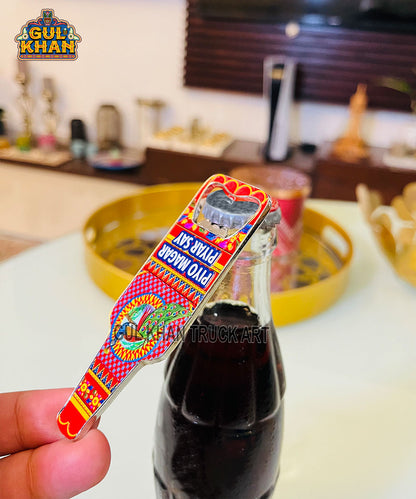 Bottle Premium Metal Fridge Magnet & Opener - Gul Khan Truck Art