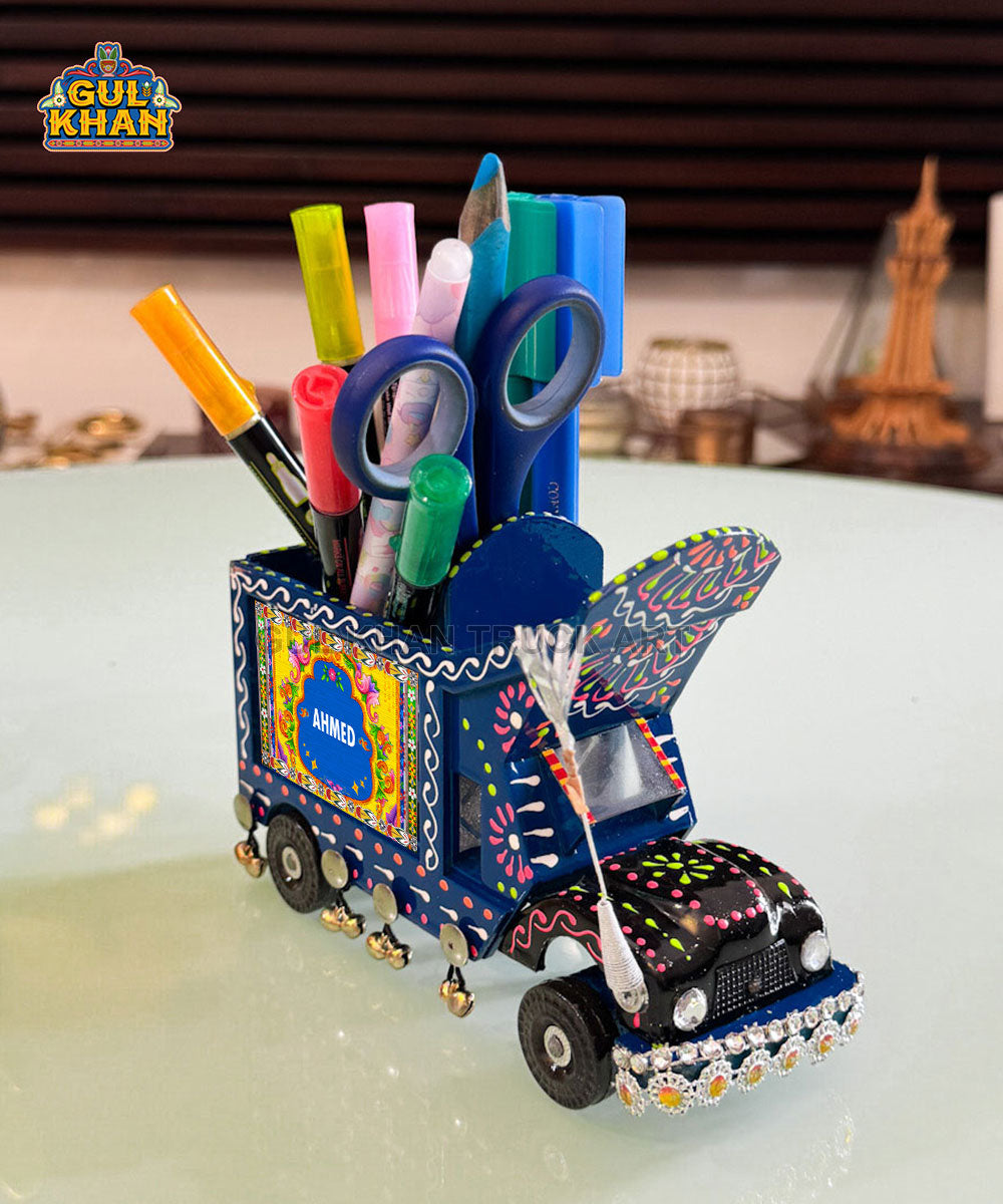 Cone Art Blue Stationery Truck Design (Customizable)