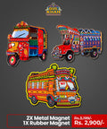 Premium Metal & Rubber Magnet Value Bundle 01 - Gul Khan Truck Art