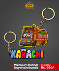 Premium Rubber Key Chain Value Bundle 03 - Gul Khan Truck Art