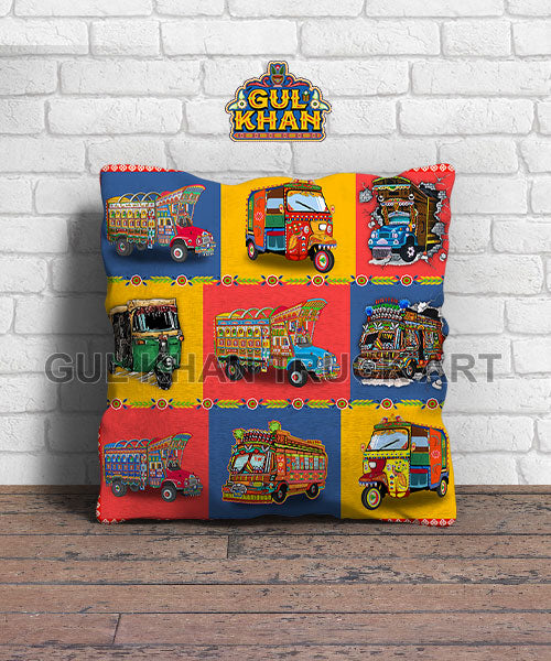 Truck & Rickshaw Cushion Design - Gul Khan Truck Art