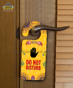 Door Knob Hanger Do Not Disturb Yellow Design