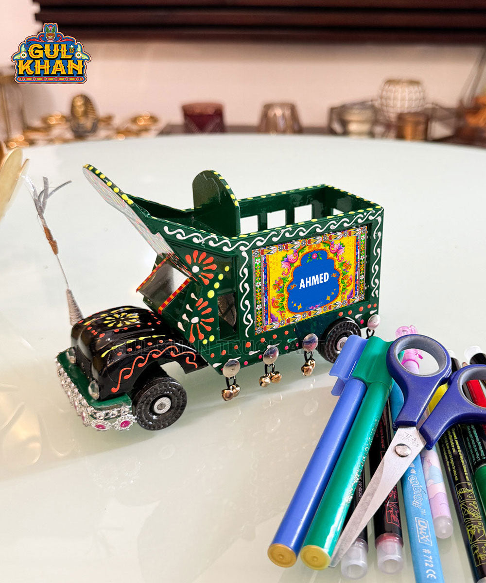 Cone Art Green Stationery Truck Design (Customizable)