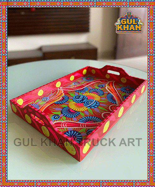 Tray (Wooden Hand Painted) Design 0040 - Gul Khan Truck Art