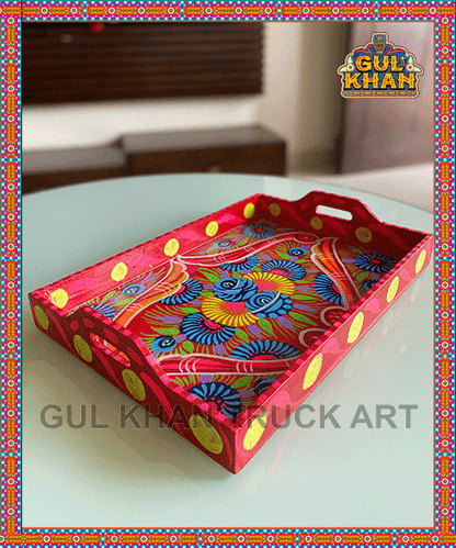 Tray (Wooden Hand Painted) Design 0040 - Gul Khan Truck Art