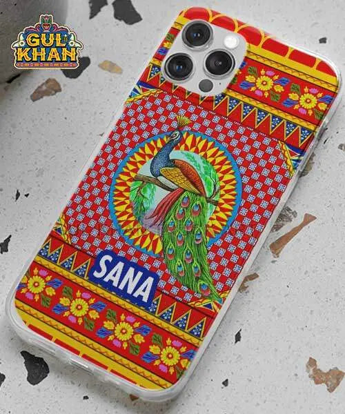 Peacock Printed Truck Art Mobile Cover Design 01