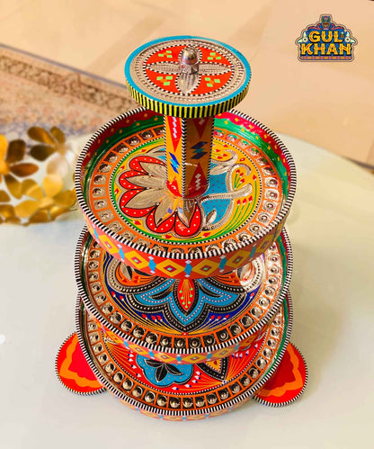 3 Tier Serving Tray (Handmade) - 02 - Gul Khan Truck Art