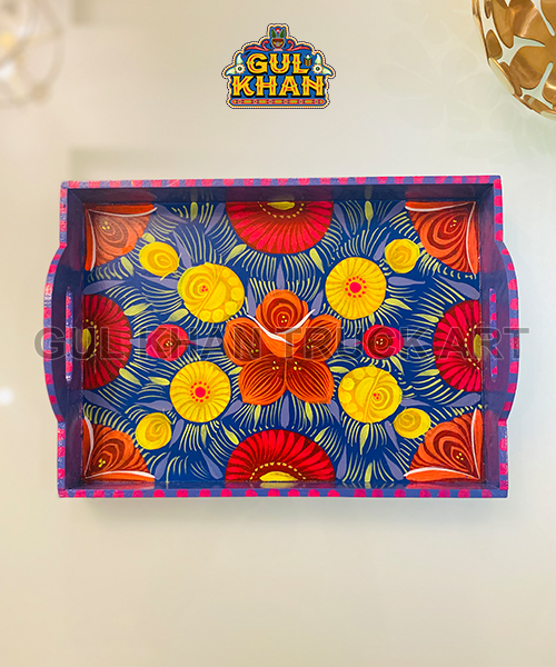 Tray Wooden Hand Painted 0044