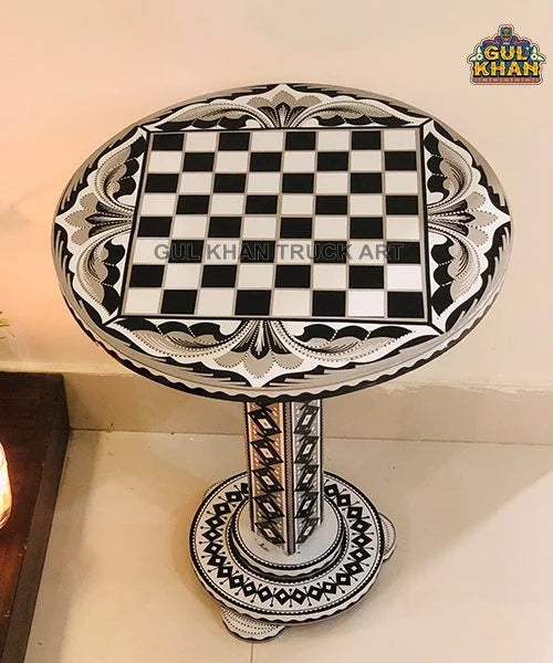 Coffee Table (Gray Scale Chess Pattern) 105