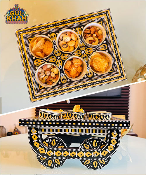 Royal Sunset Noir Truck Art Bowl Thaila (Tray with Moving Wheels)