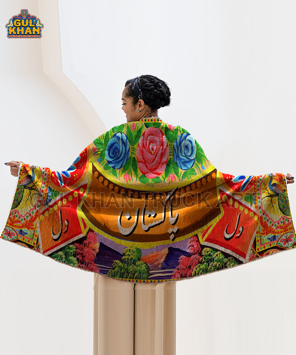 Dil Dil Pakistan Printed Truck Art Shawls - Gul Khan Truck Art