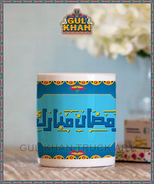 Ramadan Mubarak Printed Truck Art Ceramic Mug - Gul Khan Truck Art