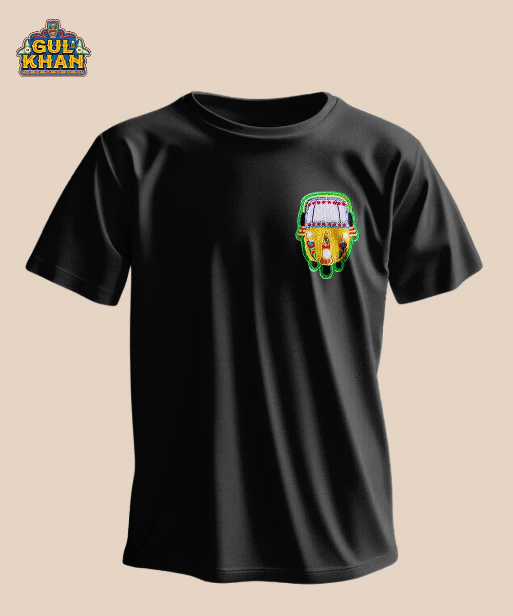 Rickshaw Embroidered Monogram T-Shirt - Gul Khan Truck Art