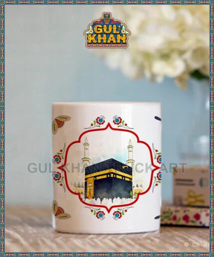 Hajj Mubarak Printed Ceramic Mug - Gul Khan Truck Art